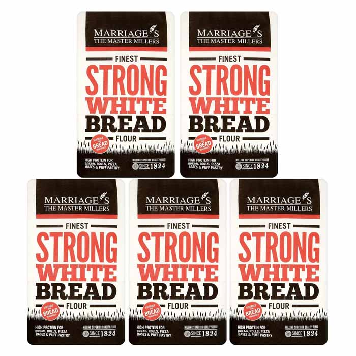 Marriage's - Finest Strong White Breadmaking Flour  5-Pack, 1.5kg