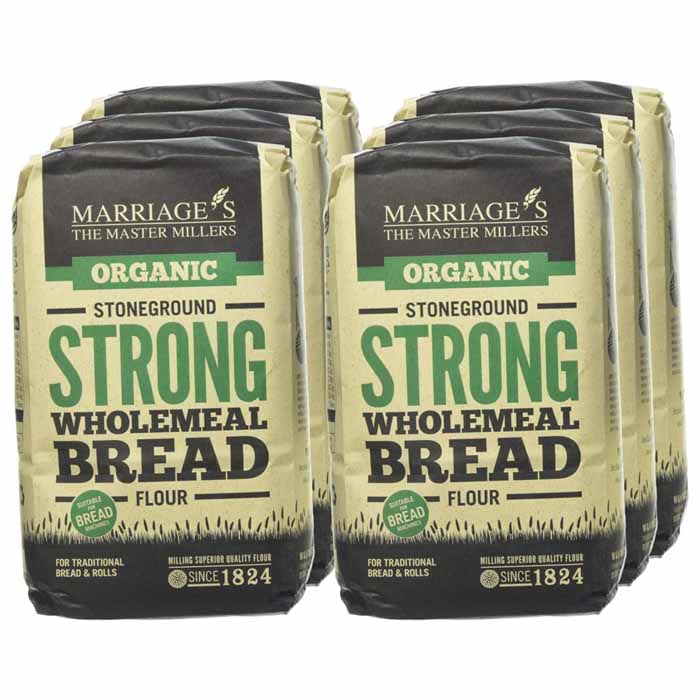 Marriage's - Org Strong Stoneground Wholemeal Bread Flour 6-Pack, 1kg