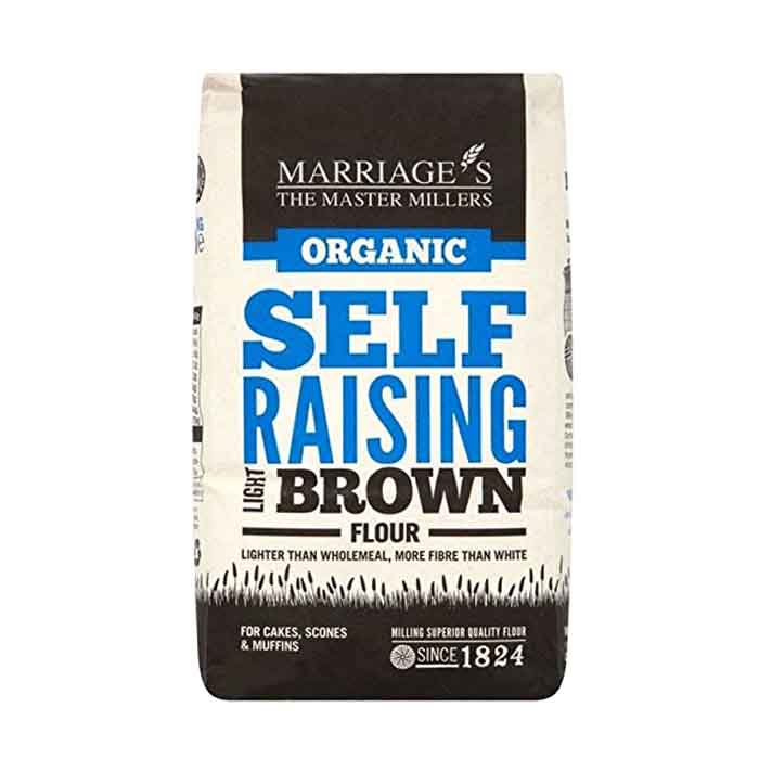 Marriages - Organic Light Brown Self Raising Flour, 1kg  Pack of 6