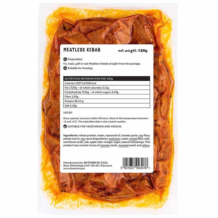 MeatLess - MeatLess Sweet Chilli Kebab, 120g - back
