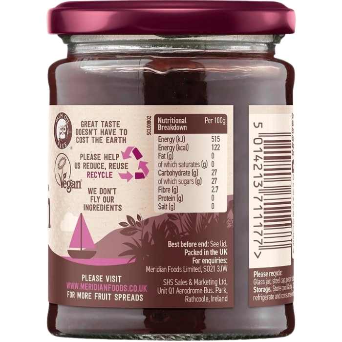Meridian Foods - Organic Fruit Spread Cherry and berry back