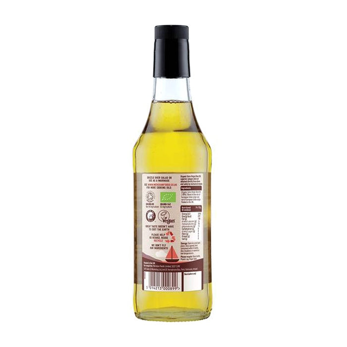 Meridian Foods - Organic Unrefined Olive Oil Extra Virgin, 500ml - back 