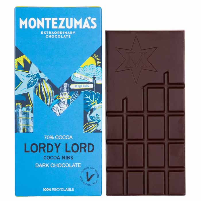 Montezuma's - Lordy Lord Dark With Cocoa Nibs, 90g