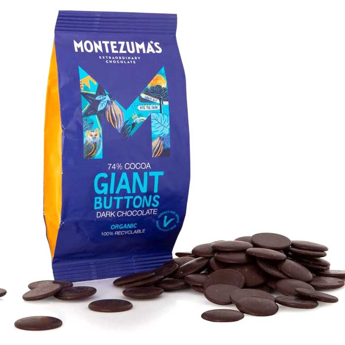 Montezuma's - Organic Dark Chocolate Giant Buttons 74%, 180g