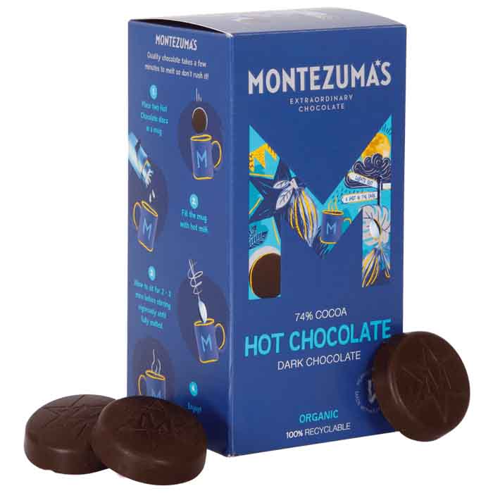 Montezumas - Organic 74% Dark Drink Chocolate Discs, 300g