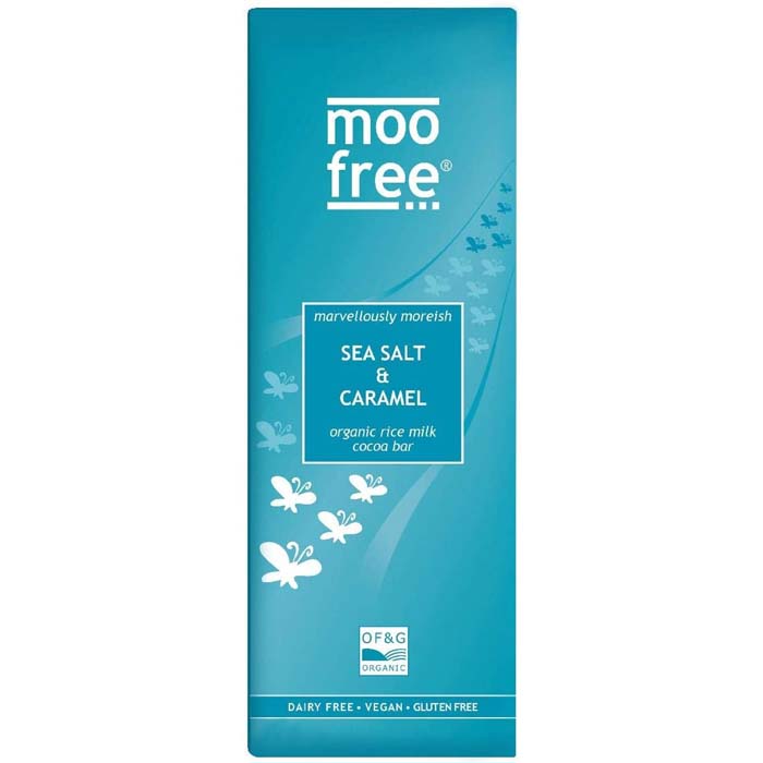 Moo Free - Marvellously Moreish Sea Salt & Caramel Cocoa Bar, 80g  Pack of 12