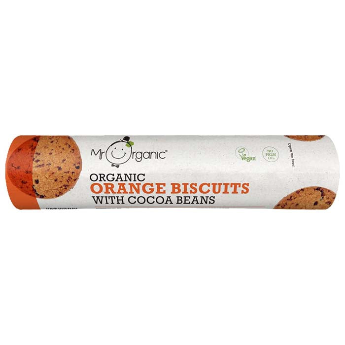 Mr Organic - Orange Biscuits with Cocoa Beans, 250g  Pack of 12