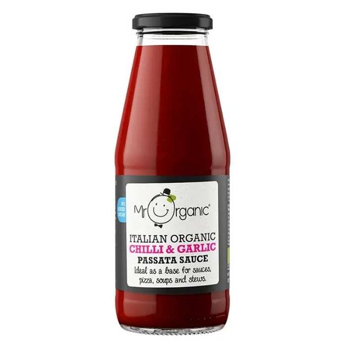 Mr Organic - Passata Sauce Chilli & Garlic, 400g - front