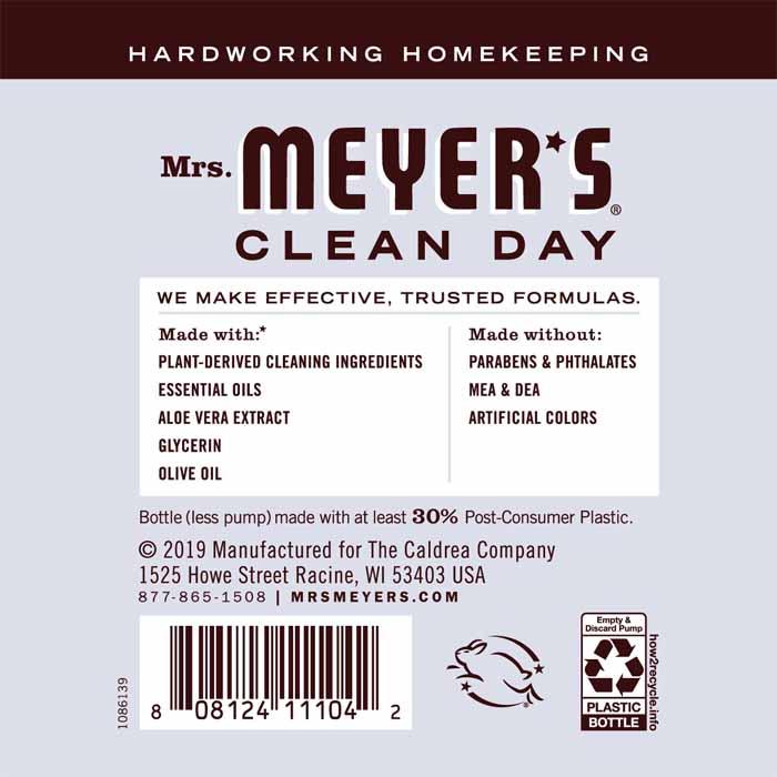 Mrs Meyer's Clean Day - Lavender Hand Soap, 370ml - Back