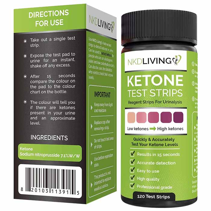 NKD Living - Ketone Test Strips, 120 Strips - back