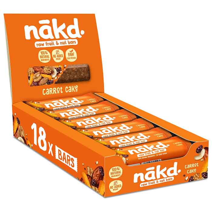 Nakd - Gluten-Free Carrot Cake Fruit & Nut Bars, 35g  Pack of 18