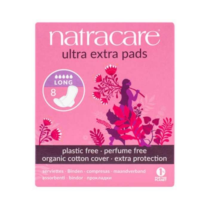 Natracare - Organic Cotton Ultra Extra Pads With Wings - long 8