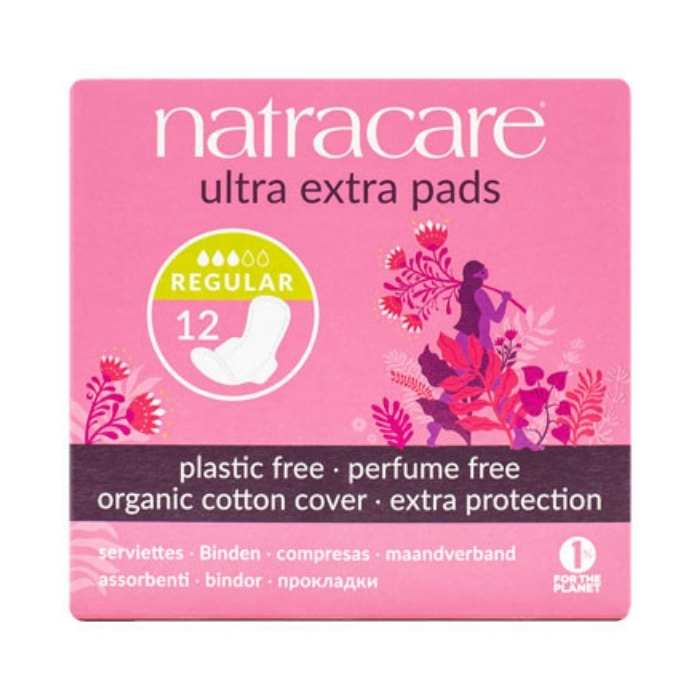 Natracare - Organic Cotton Ultra Extra Pads With Wings - regular 12