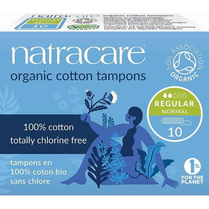 Natracare Organic Cotton Regular Tampons non applicator 10 pack 