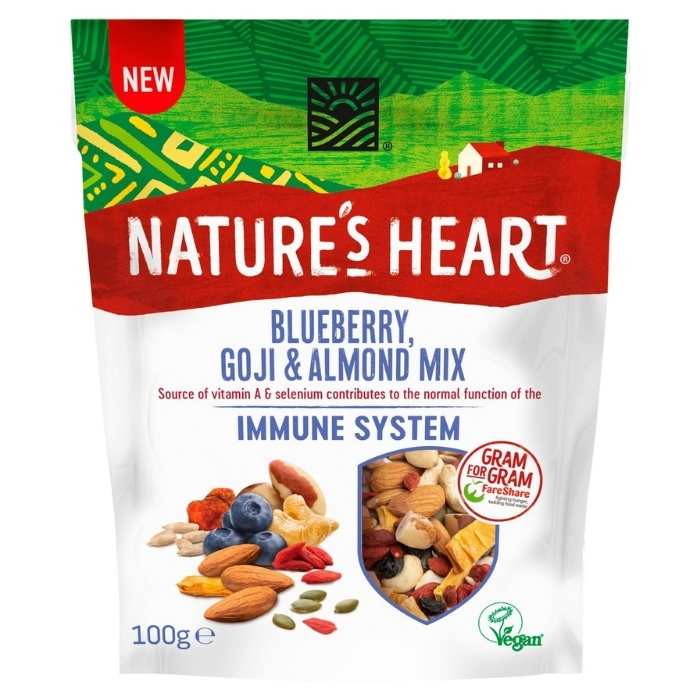 Nature's Heart - Immune System Mixes Blueberry Goji & Almond, 100g - front