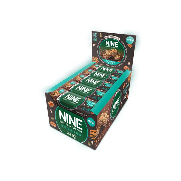 Nine - Salted Caramel & Pecan Seed & Nut Bars, 40g 20 packs