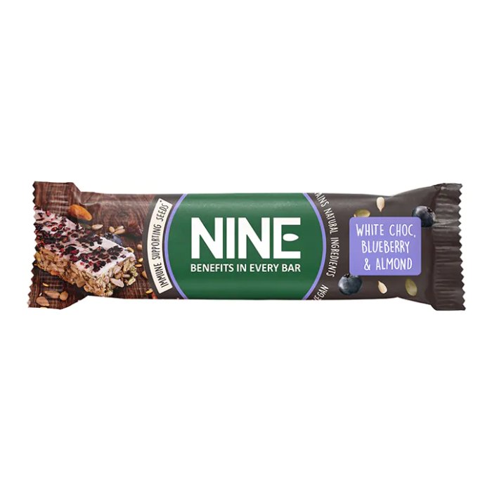 Nine - White Chocolate Seed & Nut Bars Blueberry & Almond, 40g