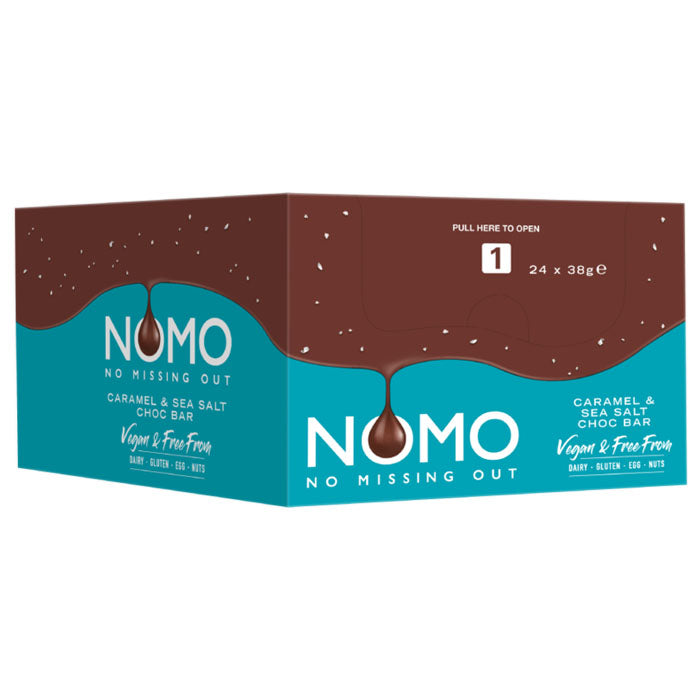 Nomo - Caramel & Sea Salt Choc Bar 24-Pack, 38g 