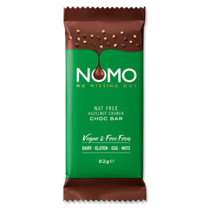 Nomo - Hazelnot Crunch Chocolate Bar (Vegan and Free From), 82g | Multiple Sizes