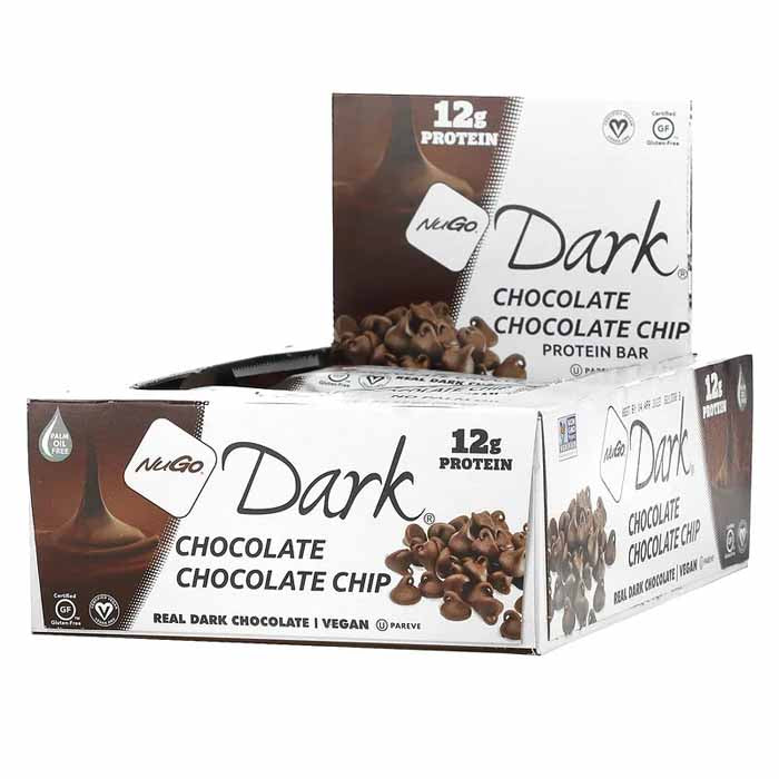 NuGo Nutrition - NuGo Dark Nutrition Gluten-Free Protein Bars - Chocolate Chip (12-Pack), 50g 