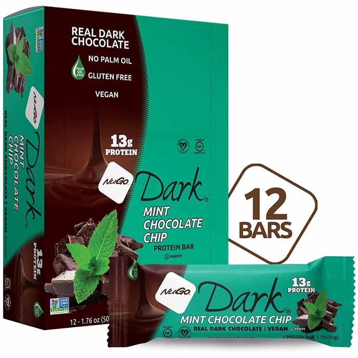 NuGo Nutrition - NuGo Dark Nutrition Gluten-Free Protein Bars - Mint Chocolate (12-Pack), 50g 