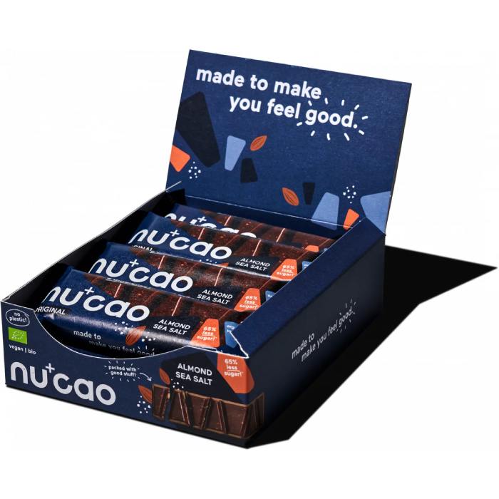 Nucao - Organic Vegan Chocolate Original Almond Sea Salt, 40g 12 packs