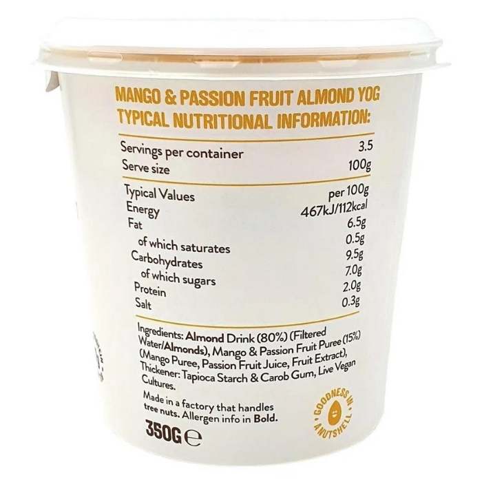 Nush - Almond Milk Yogurt Mango & Passionfruit, 350g - back