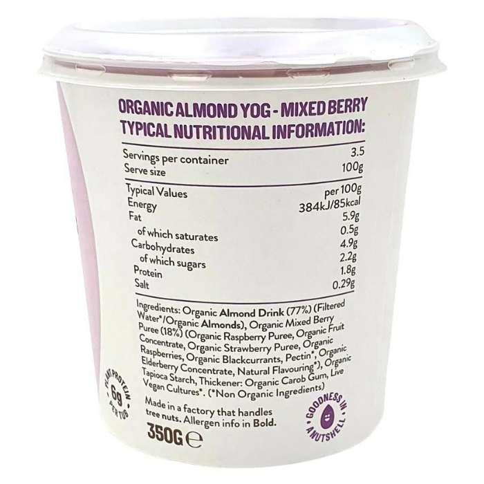 Nush - Organic Almond Milk Yogurt Mixed Berry, 350g - back