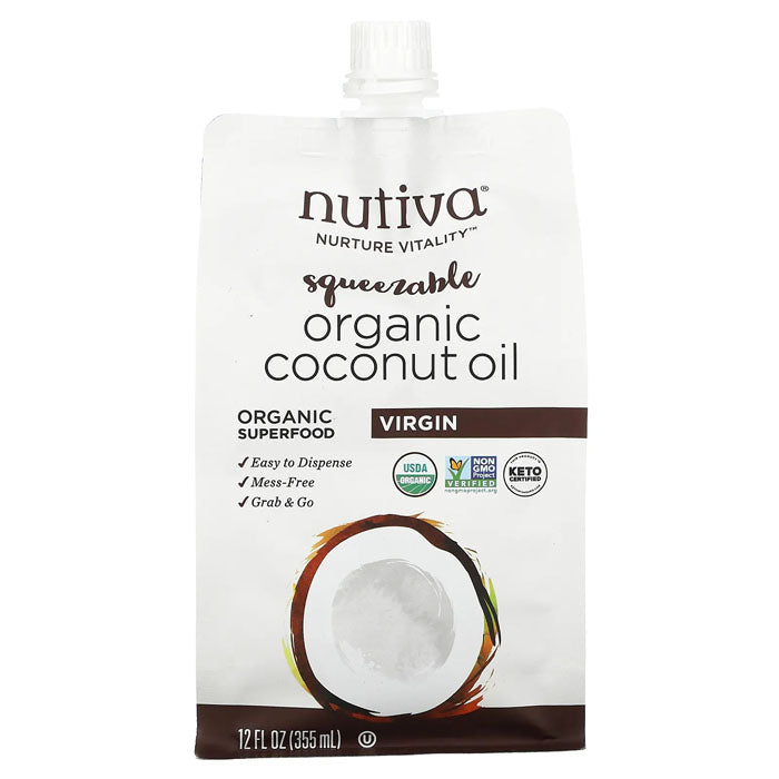Nutiva - Organic Squeezable Virgin Coconut Oil Pouch, 355ml