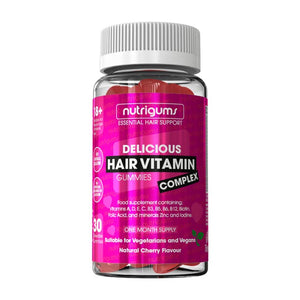 Nutrigums - Hair Vitamin Complex Cherry Flavour Gummies, 60 Gummies | Multiple Sizes