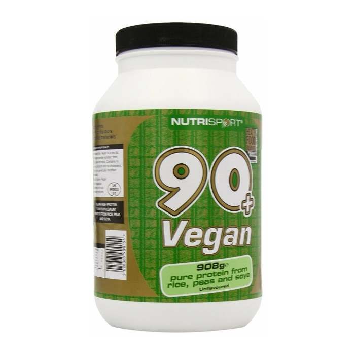 Nutrisport - 90+ Vegan Protein Powder, Unflavoured, 908g - Front