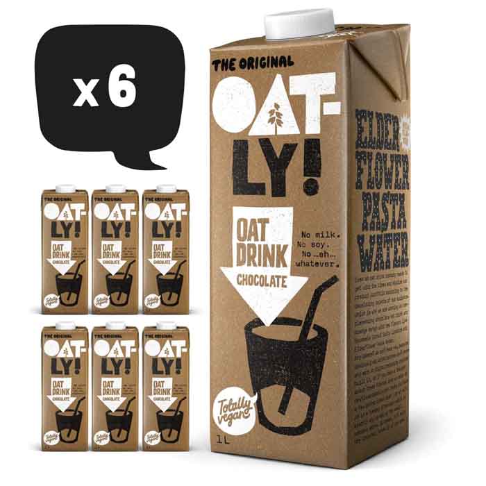 Oatly - Chocolate Oat Milk Drink, 1L  Pack of 6