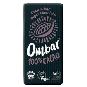 Ombar - Organic Raw 100% Cacao Chocolate Bar, 35g | Pack of 10