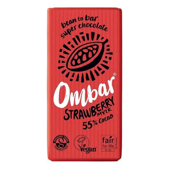 Ombar - Organic Strawberry Mylk Chocolate Bar, 35g - front