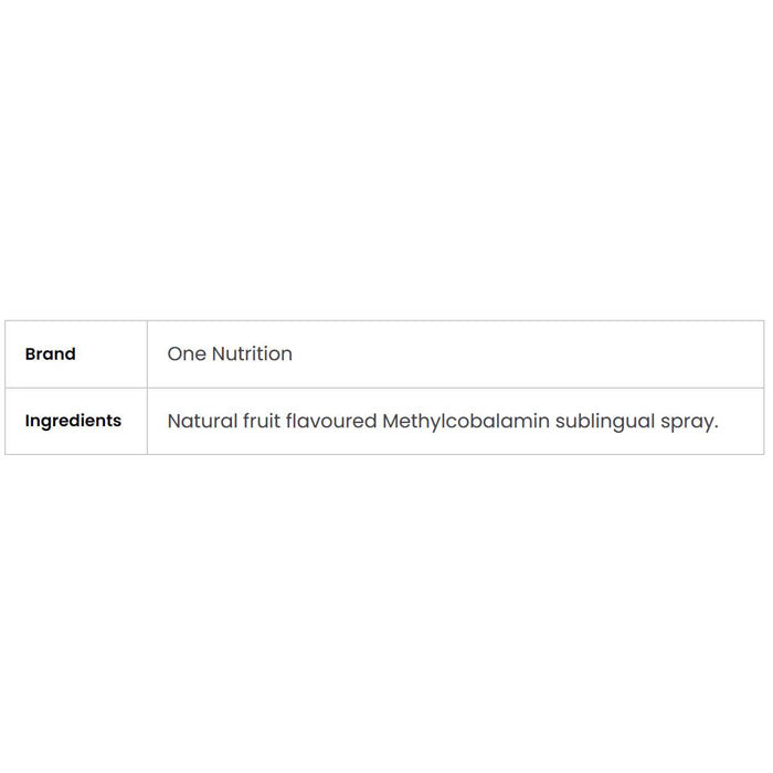 One Nutrition - B12-Max 1200mg Oral Spray, 30ml - back