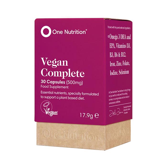 One Nutrition - Vegan Complete 500mg, 30 Capsules - back