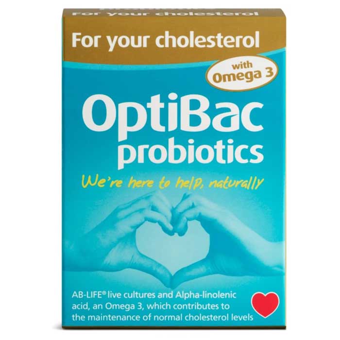 Optibac Probiotics - For Your Cholestrol with Omega-3, 60 Capsules