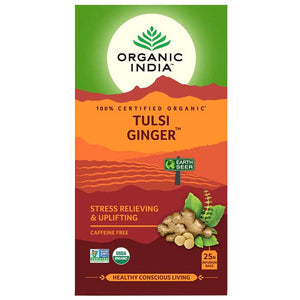 Organic India - Organic Tulsi Ginger Tea, 25 Bags | Pack of 5