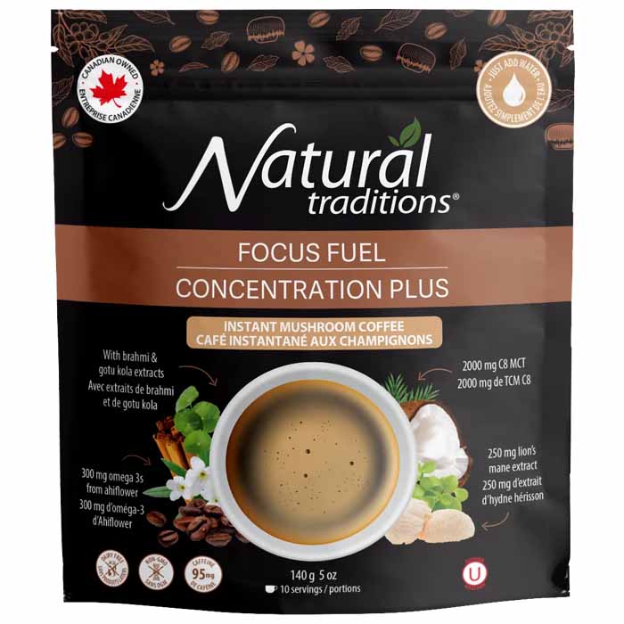 Organic Traditions - Organic Focus Fuel Mushroom Coffee, 140g