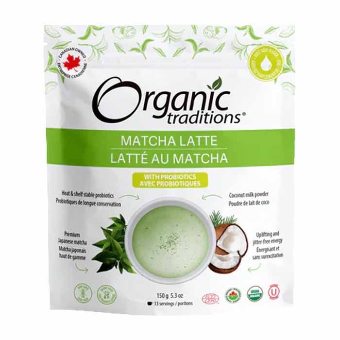 Organic Traditions - Organic Matcha Latte with Probiotics, 150g
