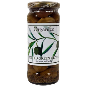 Organico - Organic Pitted Green Olives in Brine & Herbs, 280g