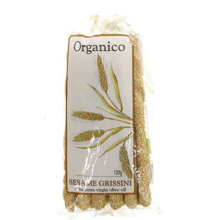 Organico - Organic Rustic Sesame Breadsticks, 120g  Pack of 8