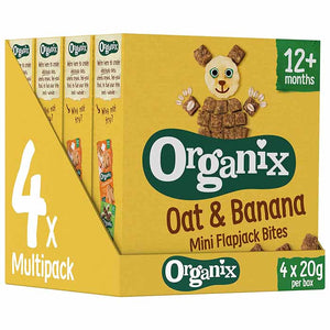Organix - Mini Flapjack Bites Oat & Banana, 4 Packs