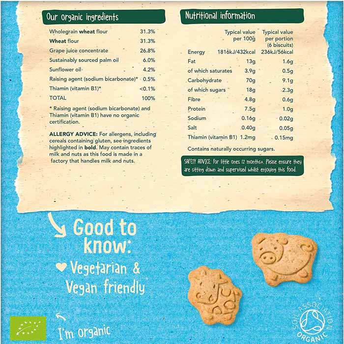 Organix - Organic Animal Biscuits, 100g - back