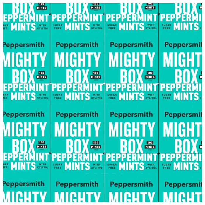 Peppersmith - Xylitol English Peppermint Mints Mighty Box, 60g  Pack of 18