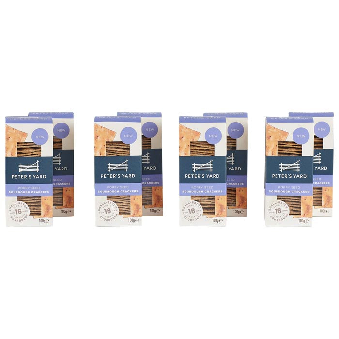Peter's Yard - Poppy Seed Sourdough Crackers 8-Pack, 100g