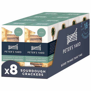 Peter's Yard - Rosemary & Sea Salt Sourdough Crackers, 90g - Pack of 8