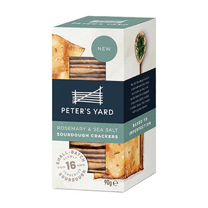 Peter's Yard - Rosemary & Sea Salt Sourdough Crackers, 90g | Multiple Options