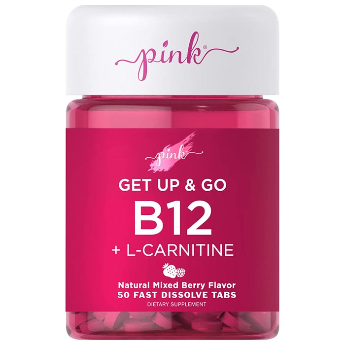 Pink - Get Up & Go B12 5000mcg + L-Carnitine, 50 Tablets