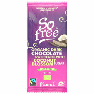 Plamil - So Free Organic 67% Cocoa Dark Chocolate Sweetened With Coconut Blossom, 80g | Multiple Sizes